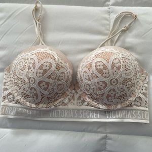 Victoria's Secret Lace Nude Push Up Bra